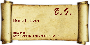 Bunzl Ivor névjegykártya